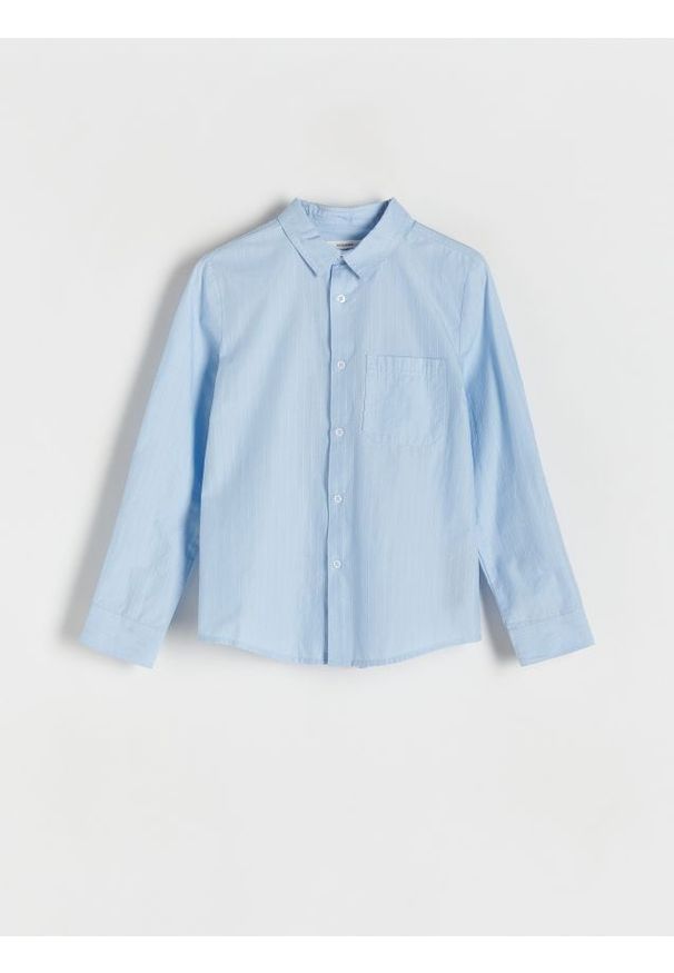Reserved - Bawełniania koszula - niebieski. Kolor: niebieski. Materiał: tkanina, bawełna. Styl: klasyczny