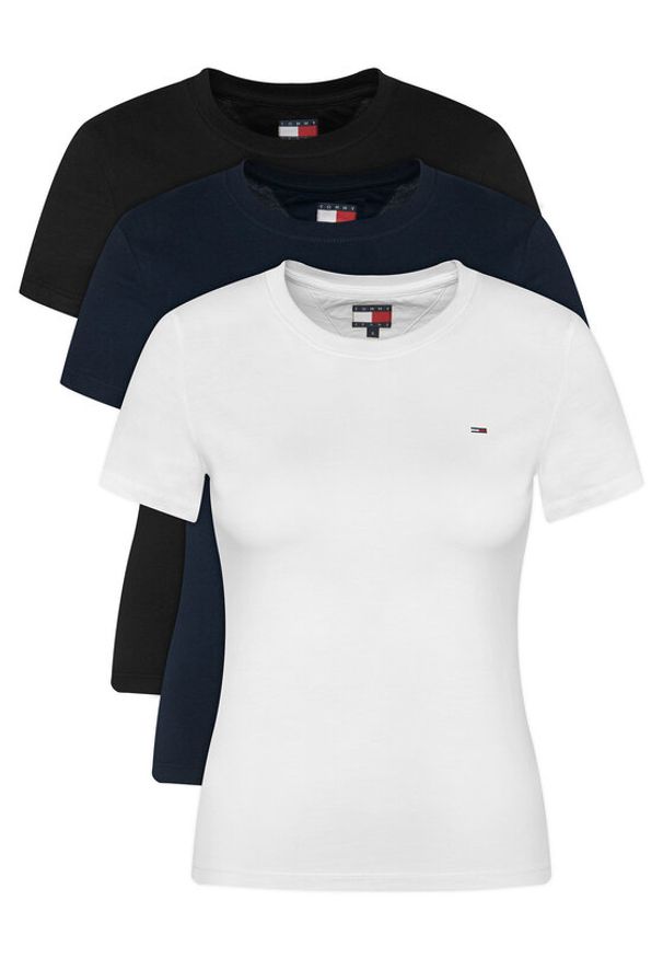 Tommy Jeans Komplet t-shirtów DW0DW22175 Kolorowy Slim Fit. Materiał: bawełna. Wzór: kolorowy