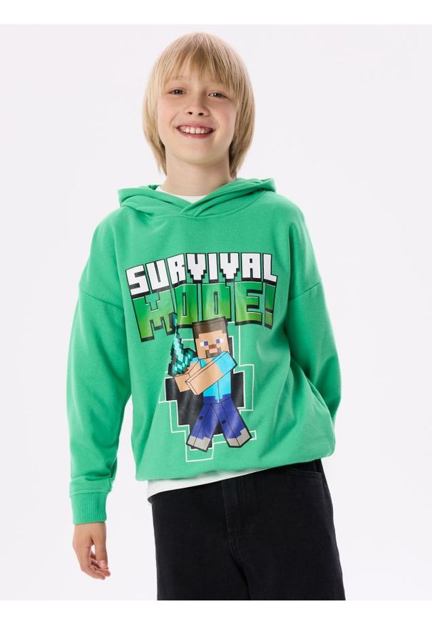 Reserved - Bluza Minecraft - zielony. Kolor: zielony. Materiał: bawełna, dzianina