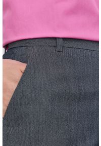GESTUZ - Gestuz spodnie Solada damskie kolor granatowy szerokie high waist. Stan: podwyższony. Kolor: niebieski. Materiał: tkanina