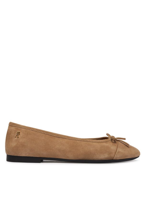 TOMMY HILFIGER - Tommy Hilfiger Baleriny FW0FW09357 Beżowy. Kolor: beżowy. Materiał: skóra