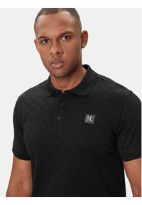 Karl Lagerfeld - KARL LAGERFELD Polo 745006 554201 Czarny Regular Fit. Typ kołnierza: polo. Kolor: czarny. Materiał: bawełna #4