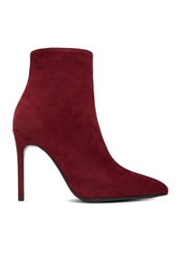 Eva Minge Botki EO-ELAINA-E123-02B Bordowy. Kolor: czerwony. Materiał: skóra, zamsz #1