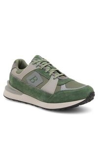 Badura Sneakersy GRAFTON-23 MB Khaki. Kolor: brązowy. Materiał: skóra, zamsz