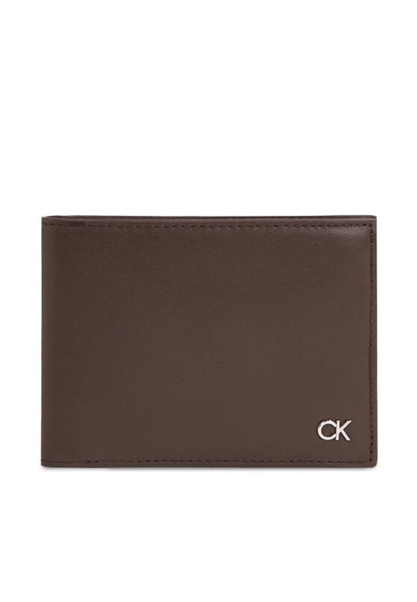 Calvin Klein Duży Portfel Męski Metal Ck K50K511689 Czarny. Kolor: czarny. Materiał: skóra
