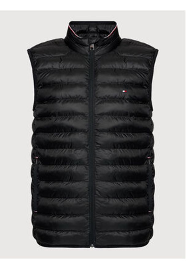 TOMMY HILFIGER - Tommy Hilfiger Bezrękawnik Core Circular MW0MW18762 Czarny Regular Fit. Kolor: czarny. Materiał: syntetyk. Długość rękawa: bez rękawów