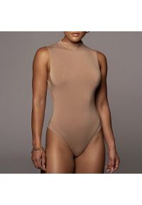 Intica - Body cieliste uniwersalne na co dzień i specjalne okazje Angela. Kolor: beżowy. Materiał: jeans, materiał #1