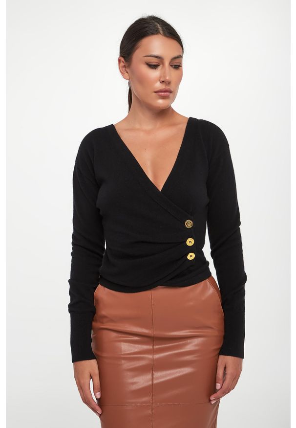 Elisabetta Franchi - Sweter damski z wełny i kaszmiru ELISABETTA FRANCHI. Materiał: wełna, kaszmir