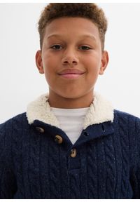 bonprix - Sweter ze stójką. Typ kołnierza: kołnierzyk stójkowy. Kolor: niebieski #2