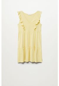 mango - Mango - Sukienka CARILE. Kolor: żółty. Materiał: bawełna, materiał. Typ sukienki: rozkloszowane #4