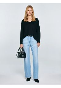 Big-Star - Sweter damski z wiskozy czarny Faustii 906. Okazja: na co dzień. Kolor: czarny. Materiał: wiskoza. Styl: casual, elegancki #4