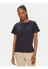 GANT - Gant T-Shirt Shield 4200200 Granatowy Regular Fit. Kolor: niebieski. Materiał: bawełna #1