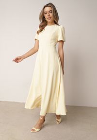 Born2be - Żółta Elegancka Sukienka VICES o Rozkloszowanym Kroju z Krótkim Rękawem Aezith. Okazja: na komunię, na wesele, na ślub cywilny. Kolor: żółty. Długość rękawa: krótki rękaw. Typ sukienki: proste, rozkloszowane. Styl: elegancki #3