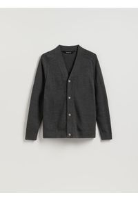 Reserved - Rozpinany kardigan - beżowy. Kolor: beżowy. Materiał: bawełna, dzianina #1