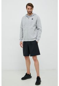 Under Armour bluza męska kolor szary z kapturem gładka 1357111-424. Okazja: na co dzień. Typ kołnierza: kaptur. Kolor: szary. Materiał: dzianina. Wzór: gładki. Styl: casual #3