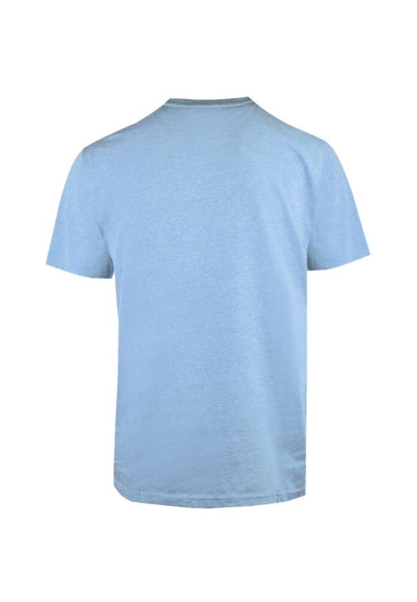 Męski T-Shirt, Dekolt z Guzikami - Pako Jeans - Niebieska. Okazja: na co dzień. Kolor: niebieski. Materiał: bawełna. Styl: casual