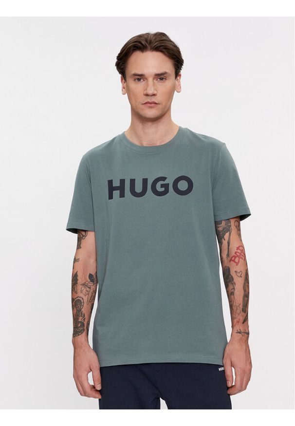Hugo T-Shirt Dulivio 50467556 Zielony Regular Fit. Kolor: zielony. Materiał: bawełna