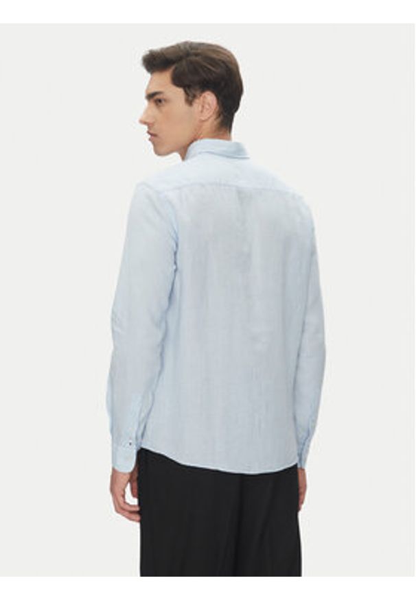 BOSS Koszula H-Roan-Bd-E-C1 50520283 Błękitny Slim Fit. Kolor: niebieski. Materiał: len
