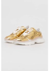 Guess sneakersy MASSEL kolor złoty FL7MSS ELE12. Zapięcie: sznurówki. Kolor: złoty. Materiał: skóra #5