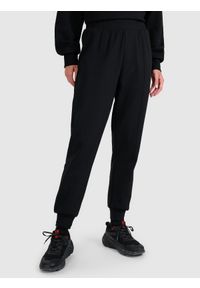 4f - 4F Spodnie dresowe joggery damskie - czarne S. Kolor: czarny. Materiał: dresówka. Wzór: gładki, ze splotem. Sport: fitness #2