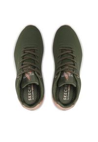 skechers - Skechers Sneakersy Uno Shimmer Away 155196/OLV Khaki. Kolor: brązowy. Materiał: skóra #4