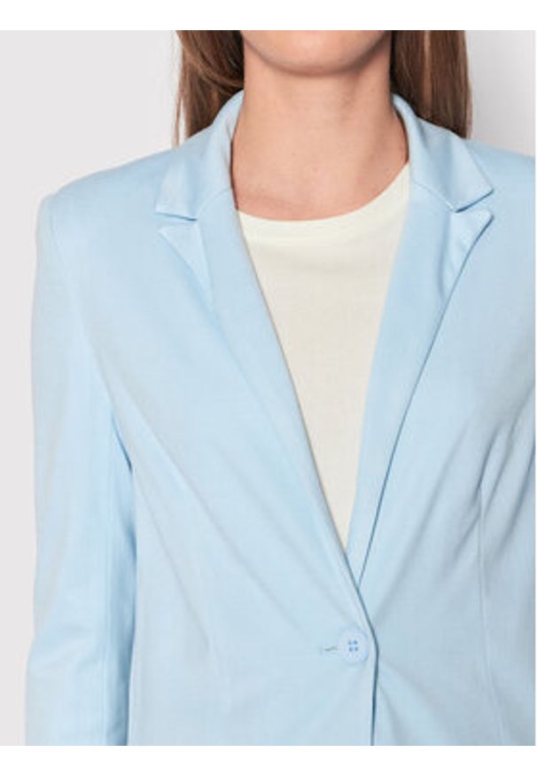 Brave Soul Marynarka LJK-TIFFANY Błękitny Regular Fit. Kolor: niebieski. Materiał: wiskoza