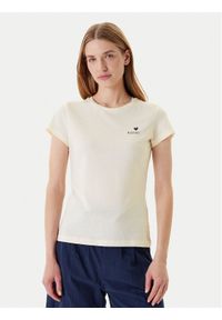 Mustang T-Shirt Loa 1016509 Écru Slim Fit. Materiał: bawełna