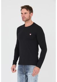 Guess - GUESS Czarny męski longsleeve Core Tee, Rozmiar S. Kolor: czarny. Długość rękawa: długi rękaw #3