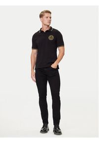 Versace Jeans Couture Polo 79GAGT00 CJ01T Czarny Slim Fit. Typ kołnierza: polo. Kolor: czarny. Materiał: bawełna #3