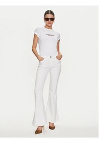 Guess Jeans T-Shirt W4YI03 J1314 Biały Slim Fit. Kolor: biały. Materiał: bawełna