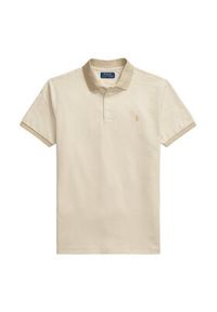 Polo Ralph Lauren Polo 710974270003 Beżowy Custom Slim Fit. Typ kołnierza: polo. Kolor: beżowy. Materiał: bawełna #4
