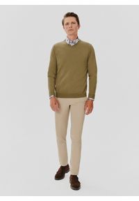 Pako Lorente - PAKO LORENTE – Zielony męski sweter w serek. Typ kołnierza: dekolt w serek. Kolor: zielony. Materiał: bawełna. Sezon: jesień #3