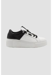 Valentino by Mario Valentino - VALENTINO Biało-czarne sneakersy Baraga S Sneaker Lace-U, Rozmiar 41. Kolor: biały. Materiał: skóra