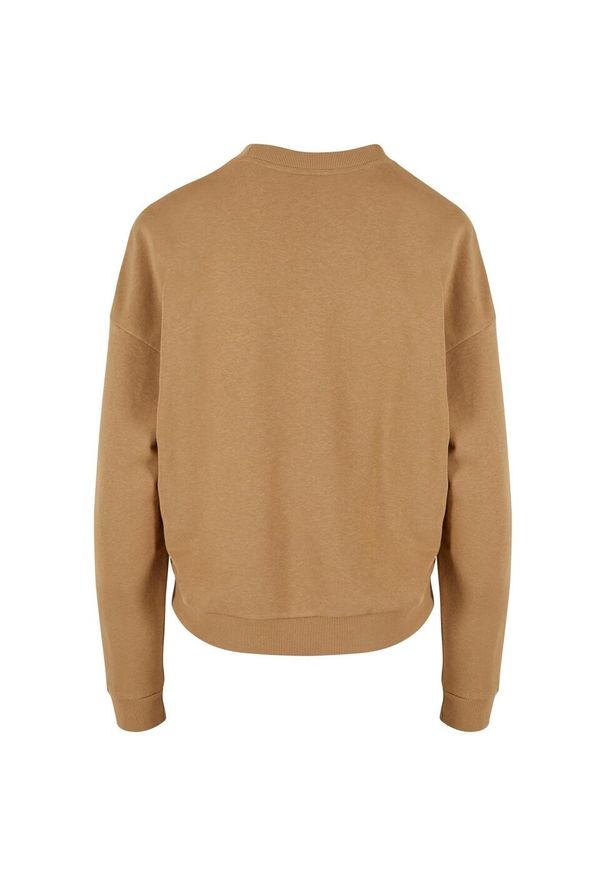Urban Classics - Bluza Damska Frotte Z Okrągłym Dekoltem Oversize. Kolor: beżowy