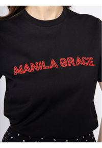 Manila Grace T-Shirt T169CU Czarny Regular Fit. Kolor: czarny #4