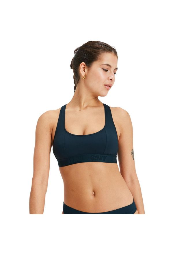 Roxy - Stanik bikini typu bralette dla Kobiety ROXY ACTIVE COLORBLOCK Czarny. Kolor: szary. Materiał: nylon, elastan, materiał