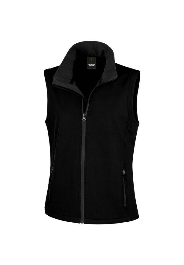 RESULT - Kamizelka damska puchowa Result Softshell. Kolor: czarny. Materiał: softshell, puch. Styl: elegancki