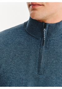 Pako Lorente - PAKO LORENTE – Granatowy sweter z rozpinaną stójką. Okazja: na co dzień. Typ kołnierza: kołnierzyk stójkowy. Kolor: niebieski. Materiał: wiskoza, poliester. Sezon: jesień. Styl: casual #2