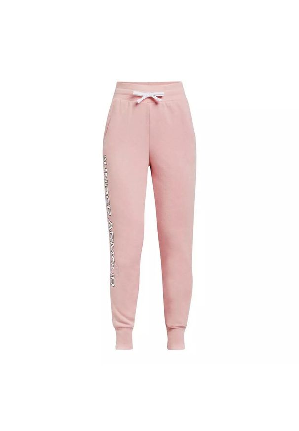 Spodnie dresowe dziewczęce Under Armour Rival Fleece Joggers. Kolor: różowy. Materiał: dresówka