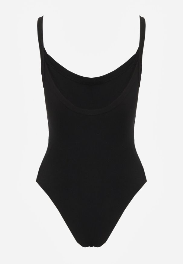 Born2be - Czarne Body Basic z Prążkowanej Dzianiny Bawełnianej Perochis. Okazja: na co dzień. Kolor: czarny. Materiał: bawełna, prążkowany, dzianina. Styl: casual