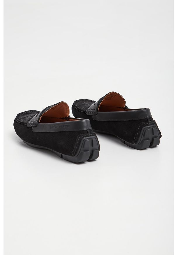 Emporio Armani - Mokasyny męskie zamszowe EMPORIO ARMANI. Materiał: zamsz