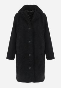 Born2be - Czarny Płaszcz Futrzany Teddy Gavi. Okazja: na co dzień, na spacer. Kolor: czarny. Materiał: futro. Sezon: zima. Styl: klasyczny, casual, elegancki #3