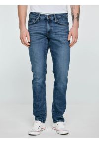 Big-Star - Jeansy męskie dopasowane granatowe Terry Slim 551. Okazja: na co dzień. Stan: obniżony. Kolor: niebieski. Wzór: jednolity. Styl: casual #1