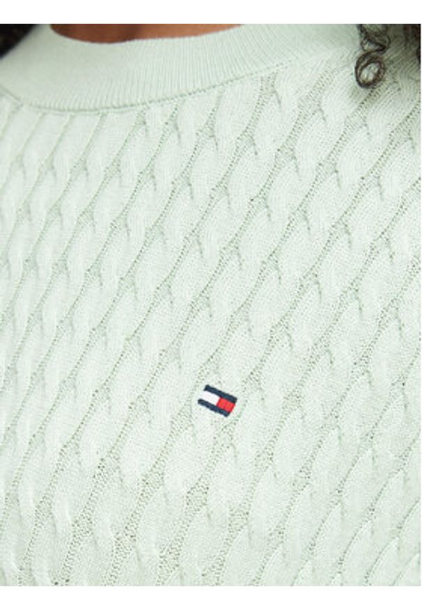 TOMMY HILFIGER - Tommy Hilfiger Sweter WW0WW44993 Zielony Regular Fit. Kolor: zielony. Materiał: bawełna