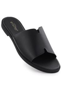 Klapki damskie klasyczne czarne eVento 8835. Kolor: czarny. Materiał: skóra ekologiczna. Sezon: lato. Styl: klasyczny #1