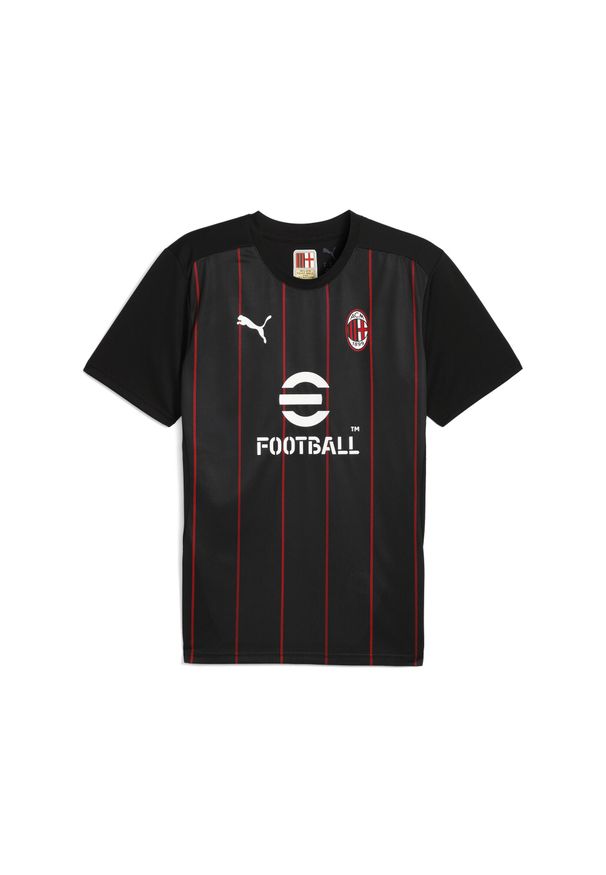 Puma - Męska koszulka przedmeczowa AC Milan PUMA Black For All Time Red. Kolor: wielokolorowy, czarny, czerwony. Sport: piłka nożna