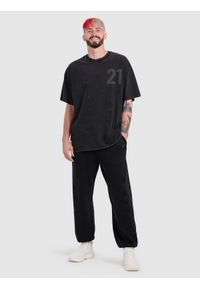 4f - 4F T-shirt oversize z nadrukiem męski 4F x Tomasz Fornal - szary S. Okazja: na co dzień. Kolor: szary. Materiał: tkanina, materiał. Wzór: nadruk. Styl: casual, sportowy #2
