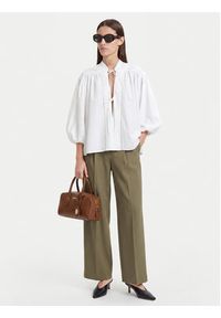Hugo - HUGO Spodnie materiałowe Tiana17 50564491 Zielony Relaxed Fit. Kolor: zielony. Materiał: wiskoza #7