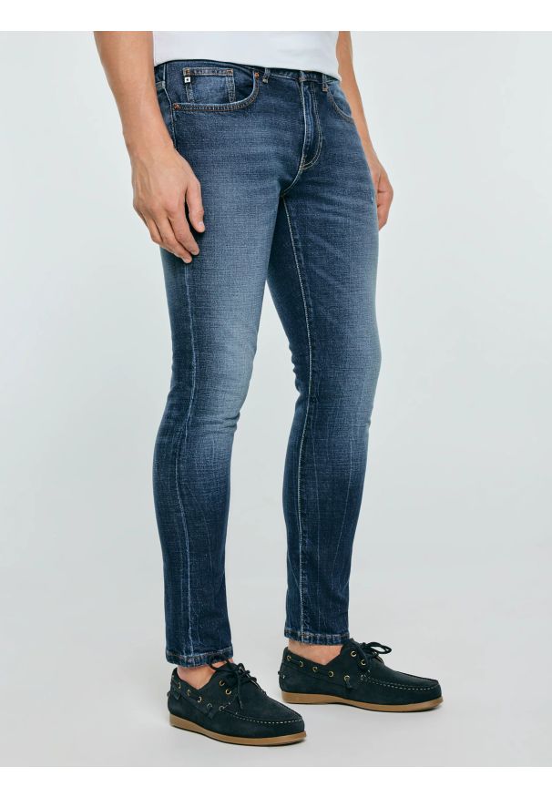 Big-Star - Jeansy męskie skinny niebieskie Owen 312. Okazja: na co dzień. Kolor: niebieski. Styl: casual, elegancki