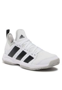 Adidas - Buty adidas Stabil Indoor HR0247 White/Black. Kolor: biały. Materiał: materiał